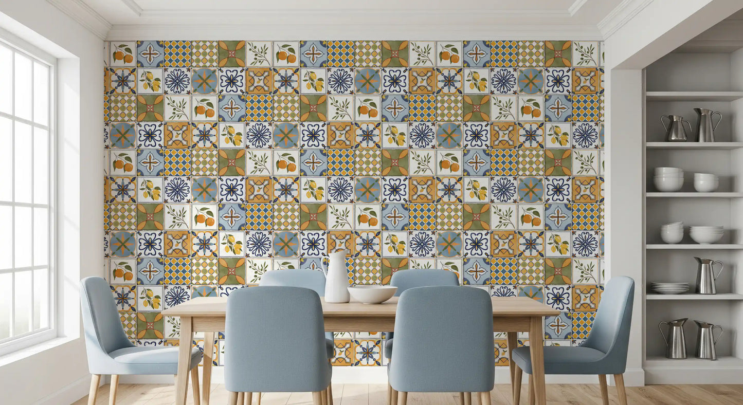 Mediterranean Majolica Tiles Wallpaper⁠