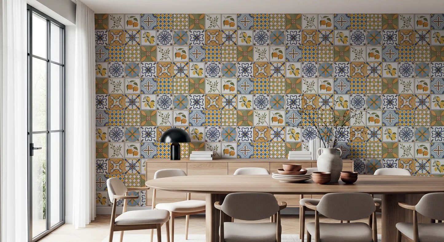 Mediterranean Majolica Tiles Wallpaper⁠