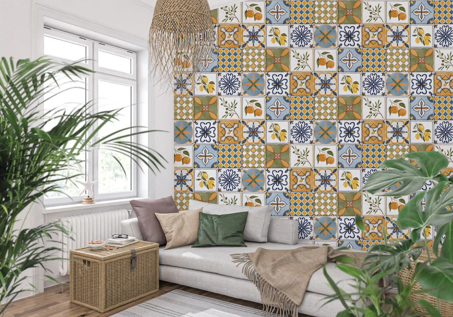 Mediterranean Majolica Tiles Wallpaper⁠