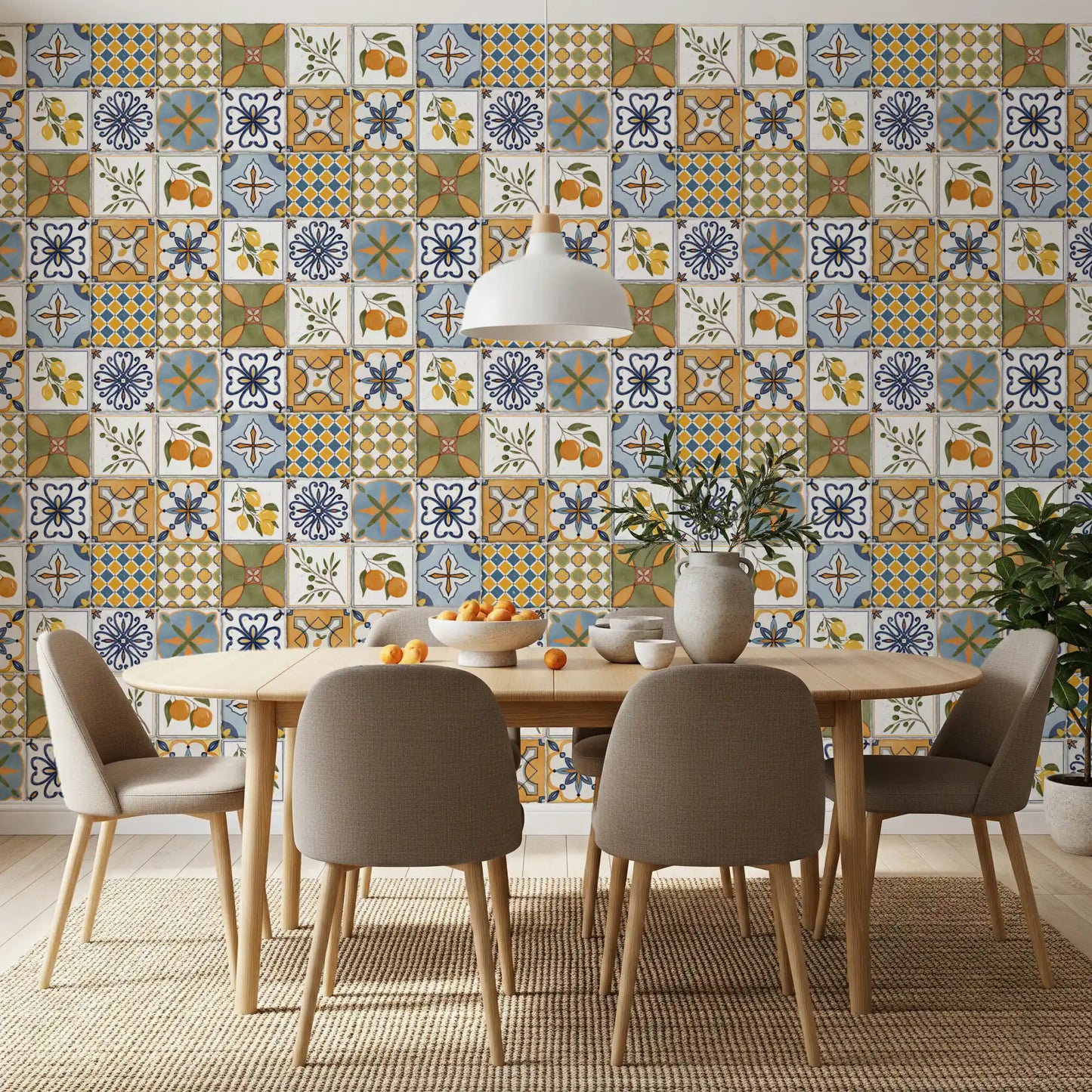 Mediterranean Majolica Tiles Wallpaper⁠