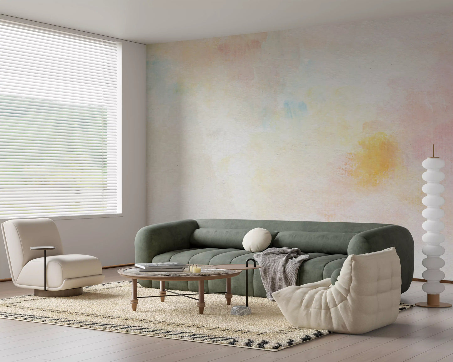 Gentle Pastel Wash Wall Mural