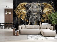 Grandeur Elephant wall mural in a refined home office