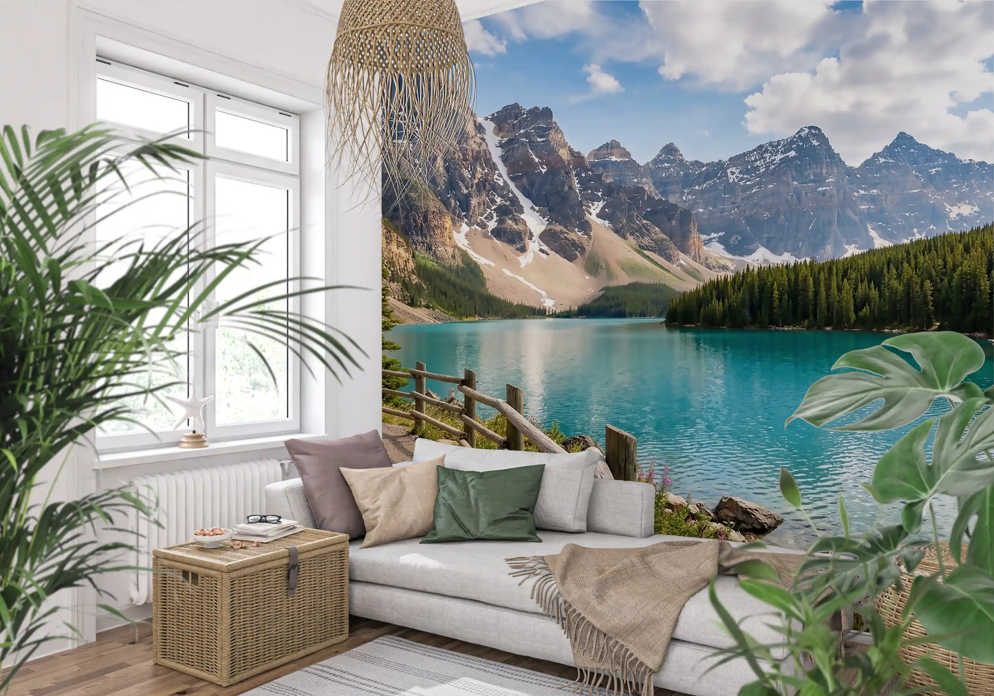 Turquoise Peaks & Pines Wall Mural