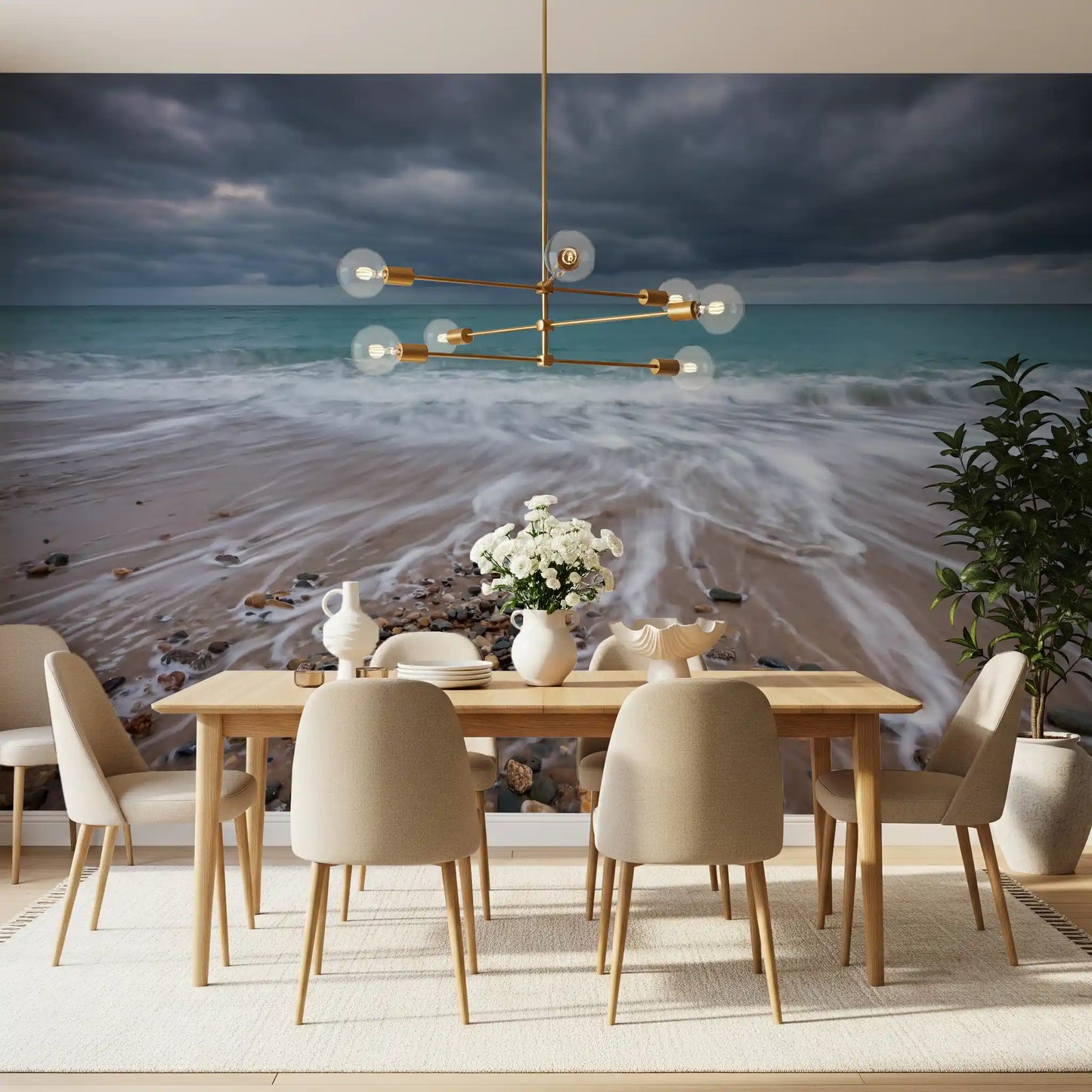 Coastal Horizon Flow Wall Mural