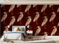 Heron & Butterflies wall mural adding richness to a kids room 
