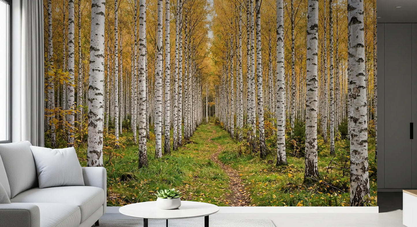 Autumnal Birch Haven Wall Mural