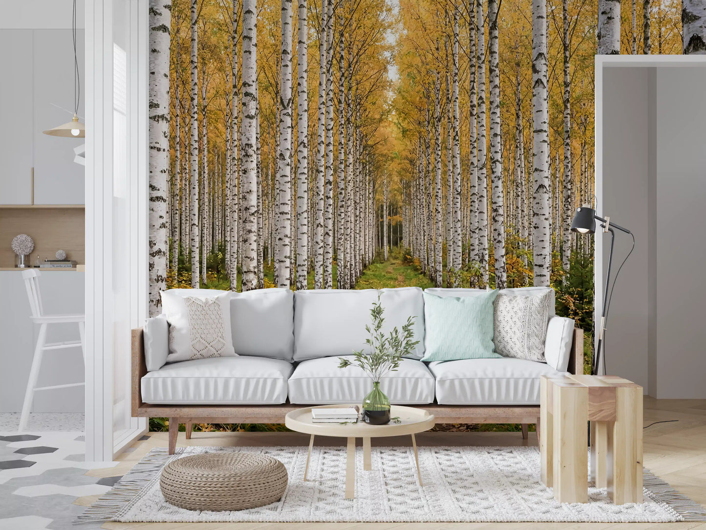 Autumnal Birch Haven Wall Mural
