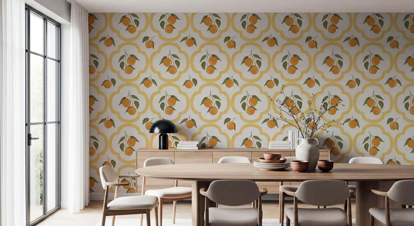 Mediterranean Oranges Decor Wallpaper⁠