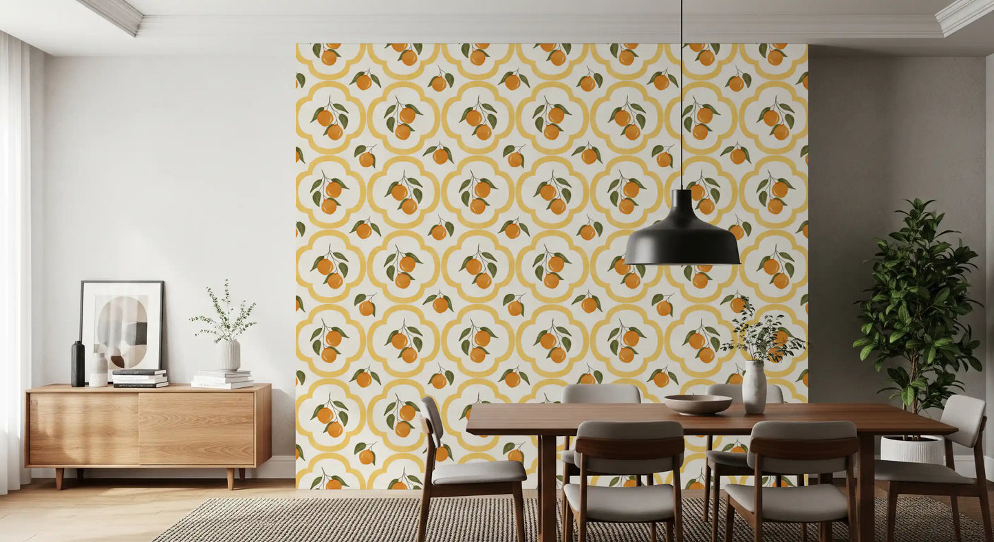 Mediterranean Oranges Decor Wallpaper⁠