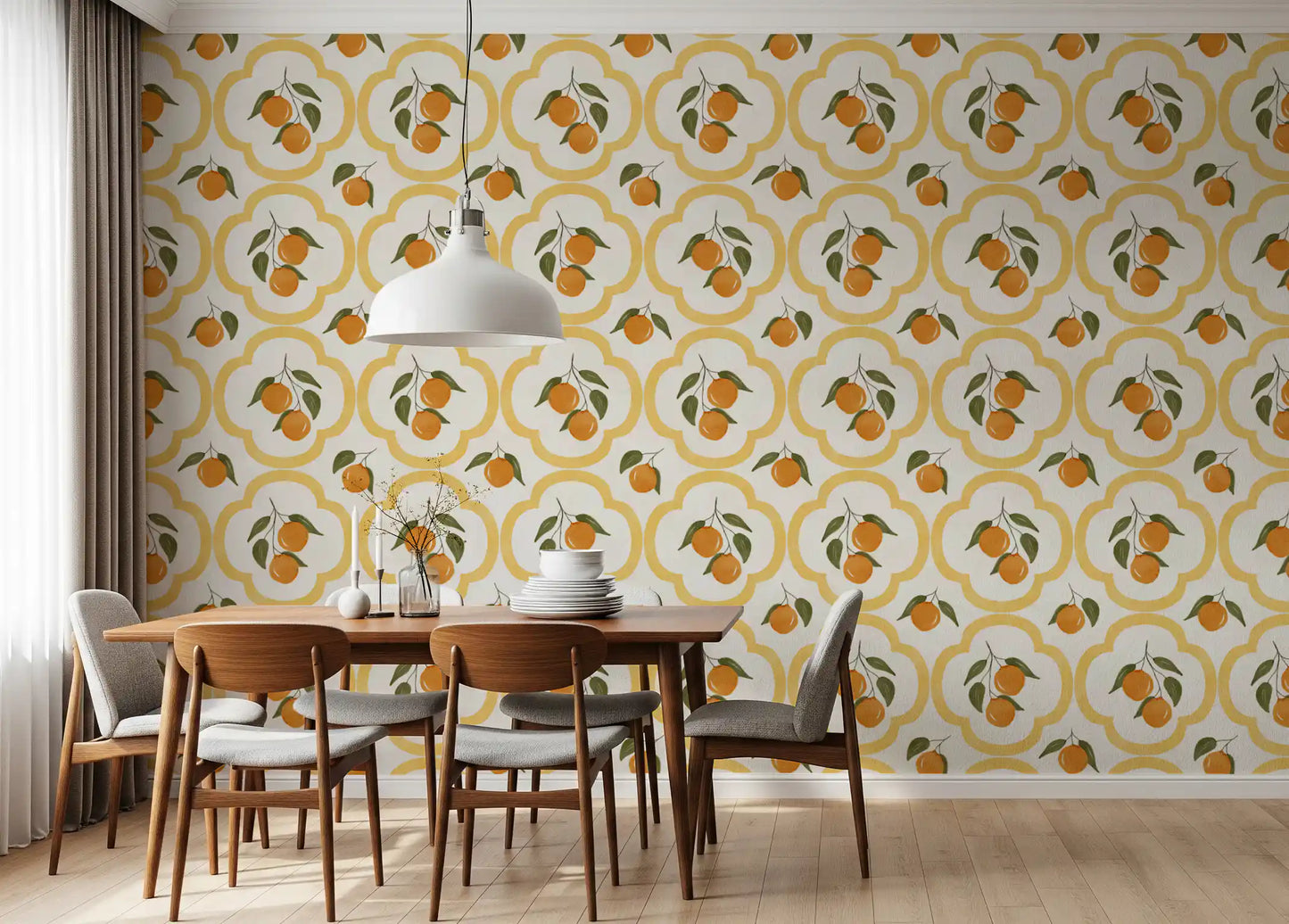 Mediterranean Oranges Decor Wallpaper⁠