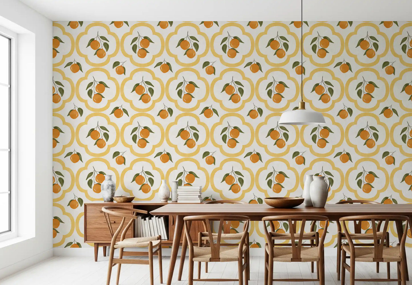 Mediterranean Oranges Decor Wallpaper⁠