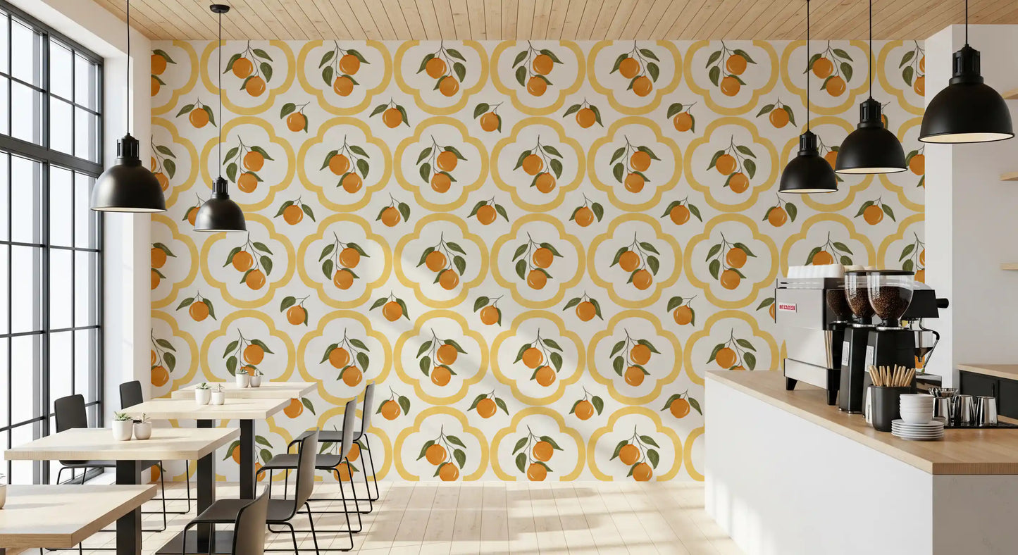 Mediterranean Oranges Decor Wallpaper⁠