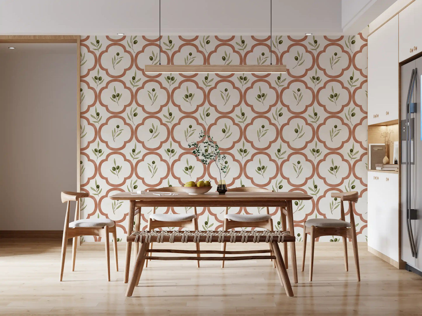 Mediterranean Olives Decor Wallpaper⁠