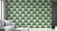 Tropical Frond Rhythm wallpaper completing the aesthetic of a Living area