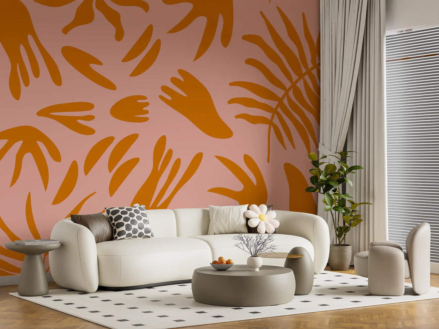 Terra & Blush Flora Wall Mural