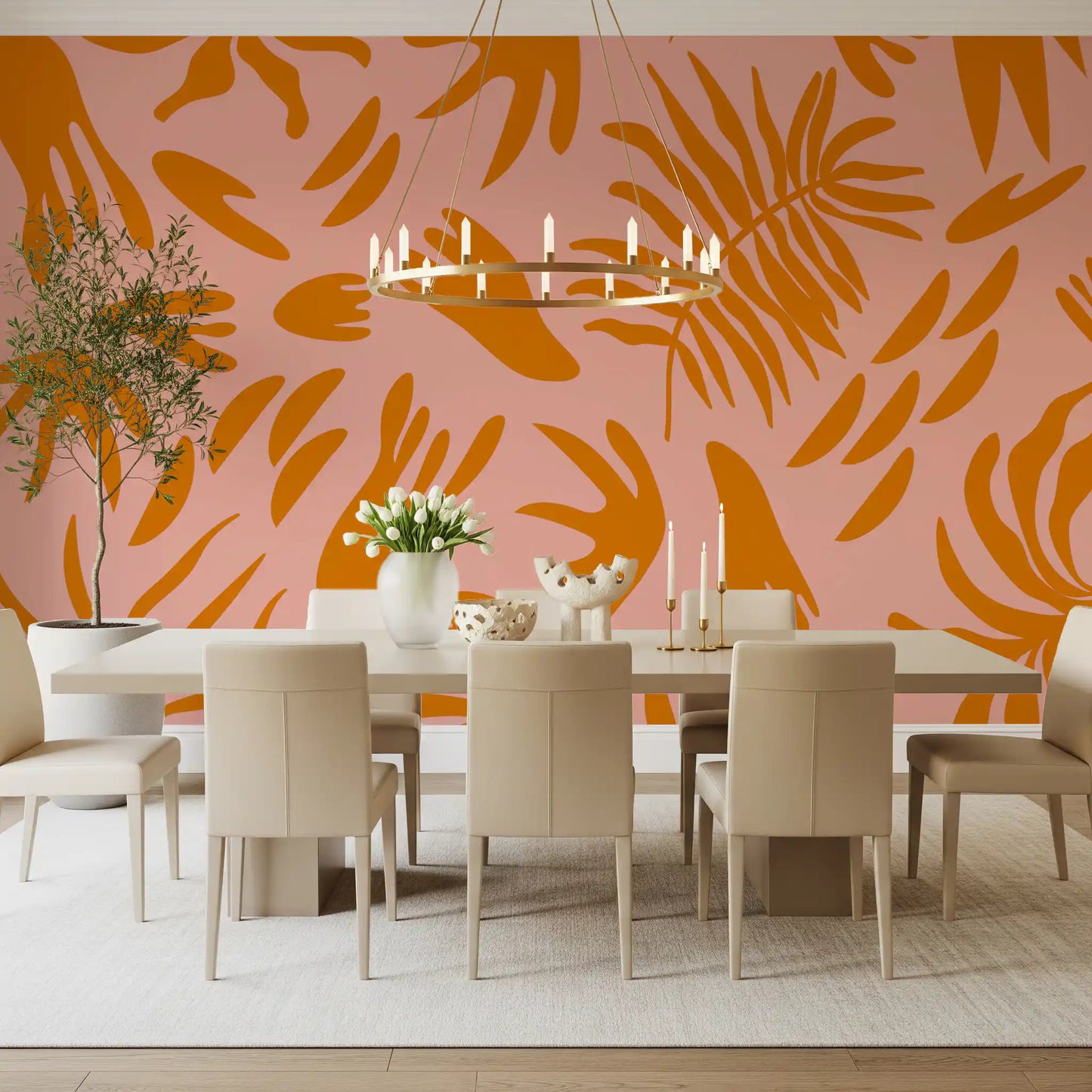 Terra & Blush Flora Wall Mural