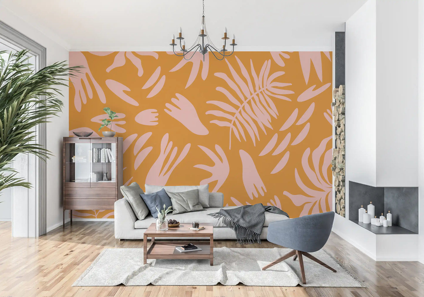 Retro Tropic Bloom Wall Mural