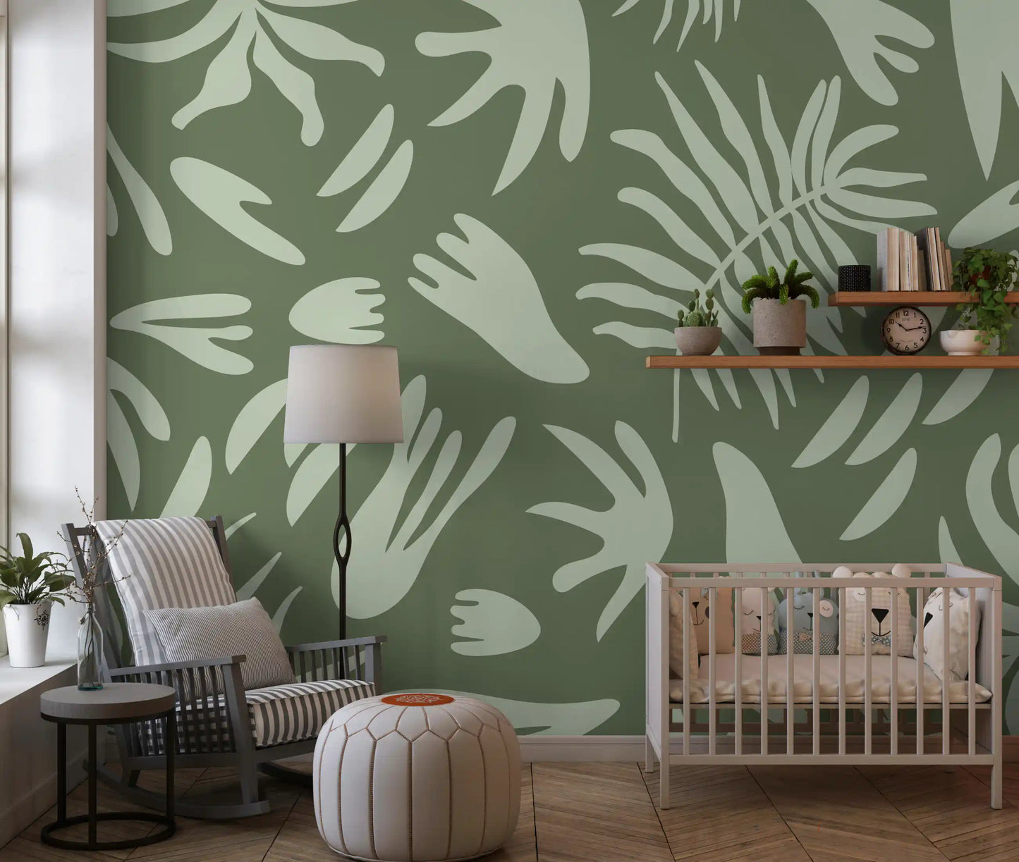 Organic Green Flow Wall Mural