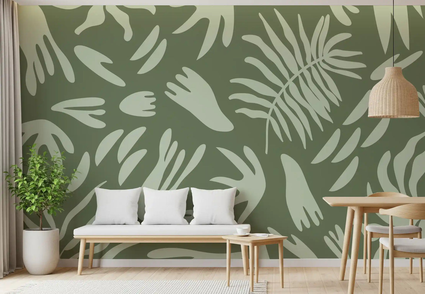 Organic Green Flow Wall Mural