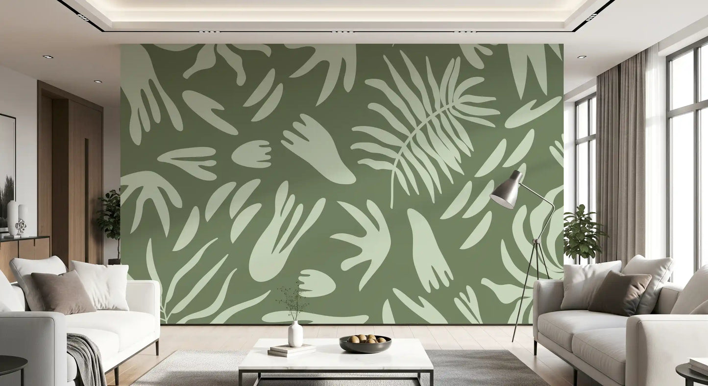 Organic Green Flow Wall Mural
