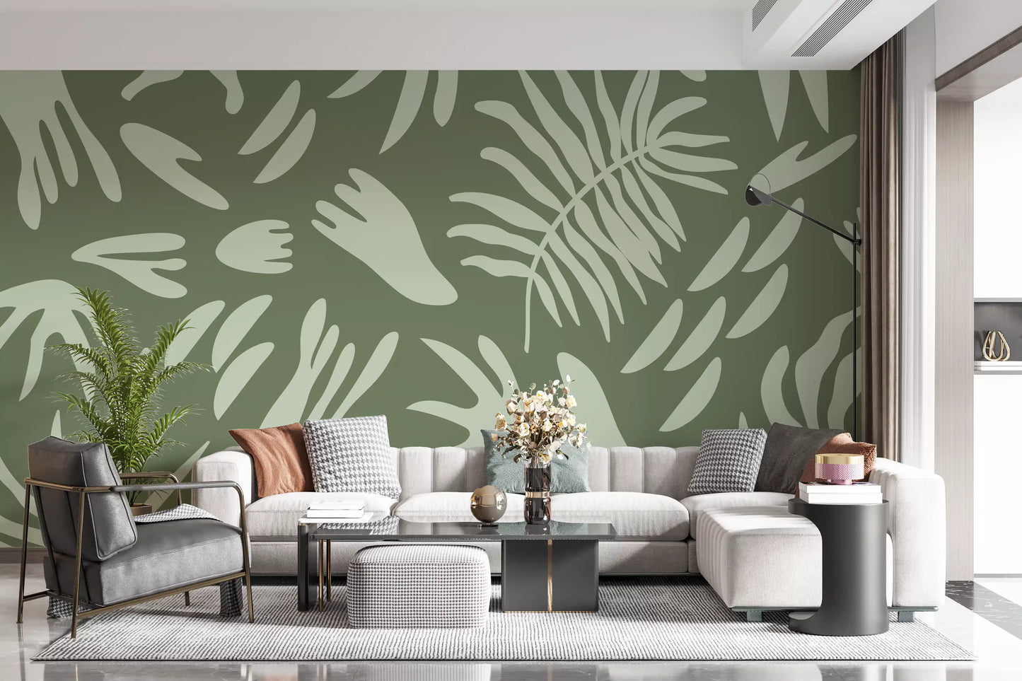 Organic Green Flow Wall Mural