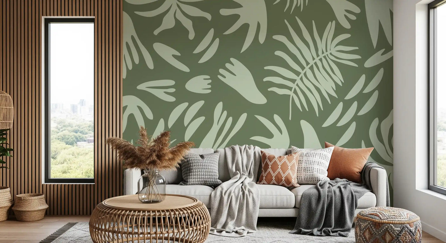 Organic Green Flow Wall Mural