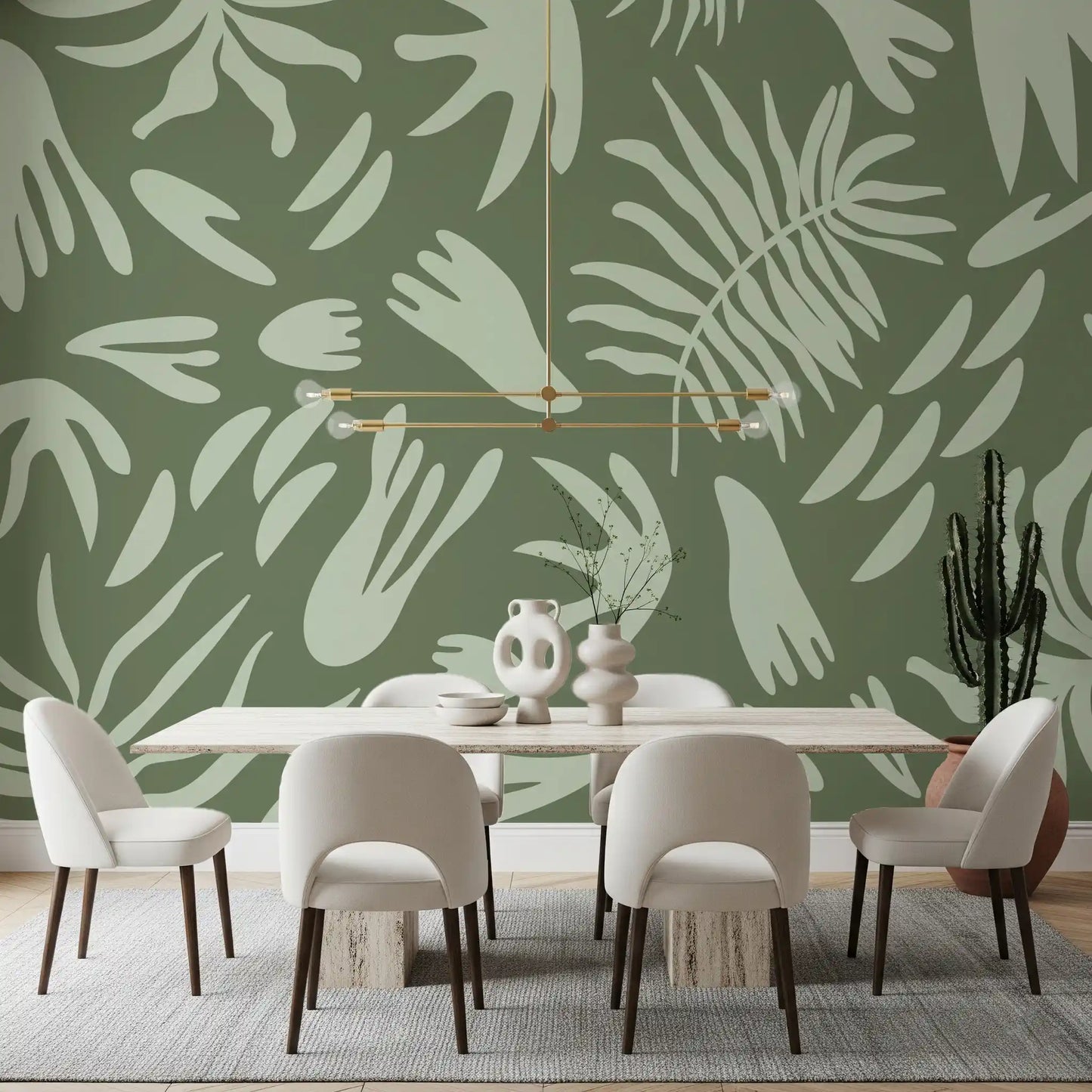 Organic Green Flow Wall Mural