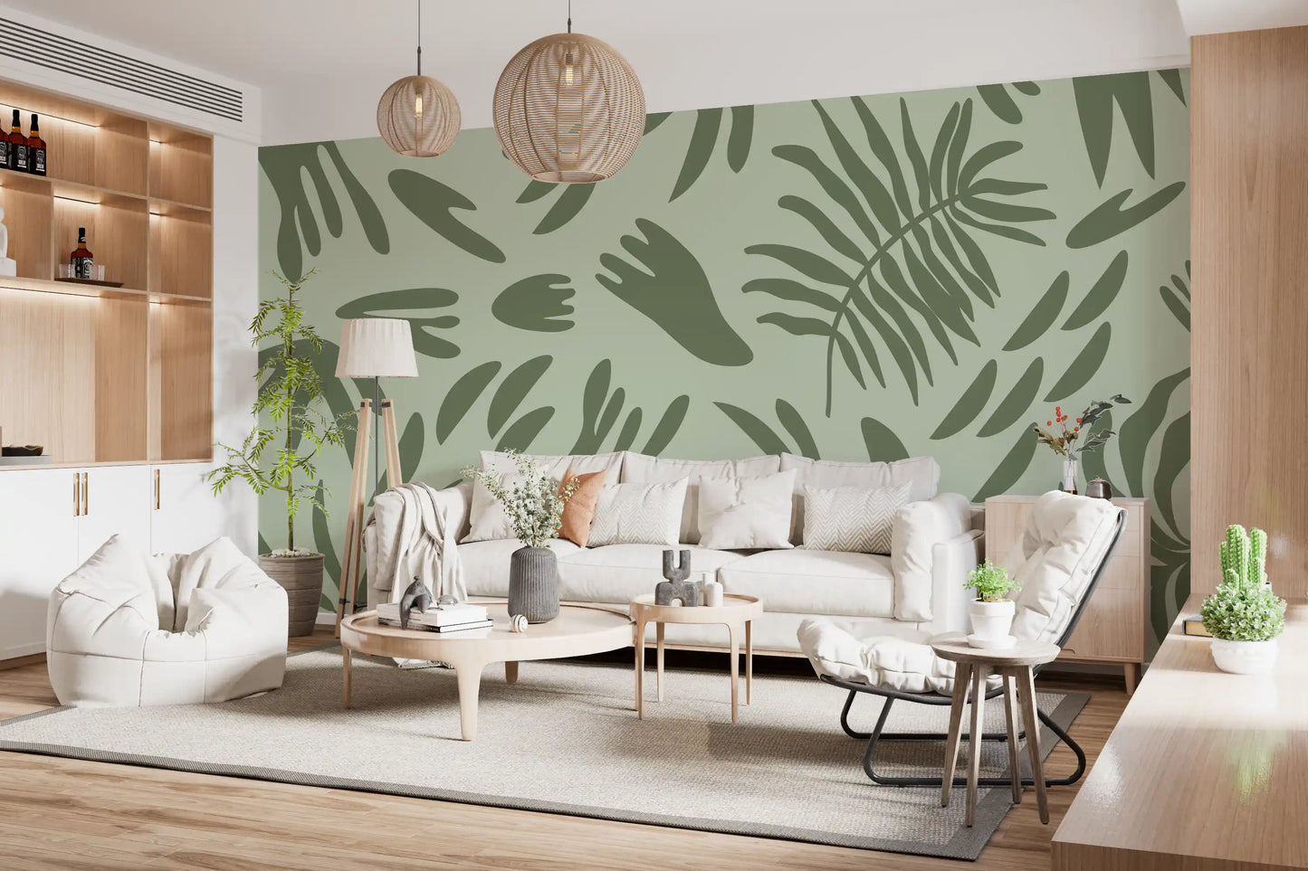 Verdant Shapes Harmony Wall Mural