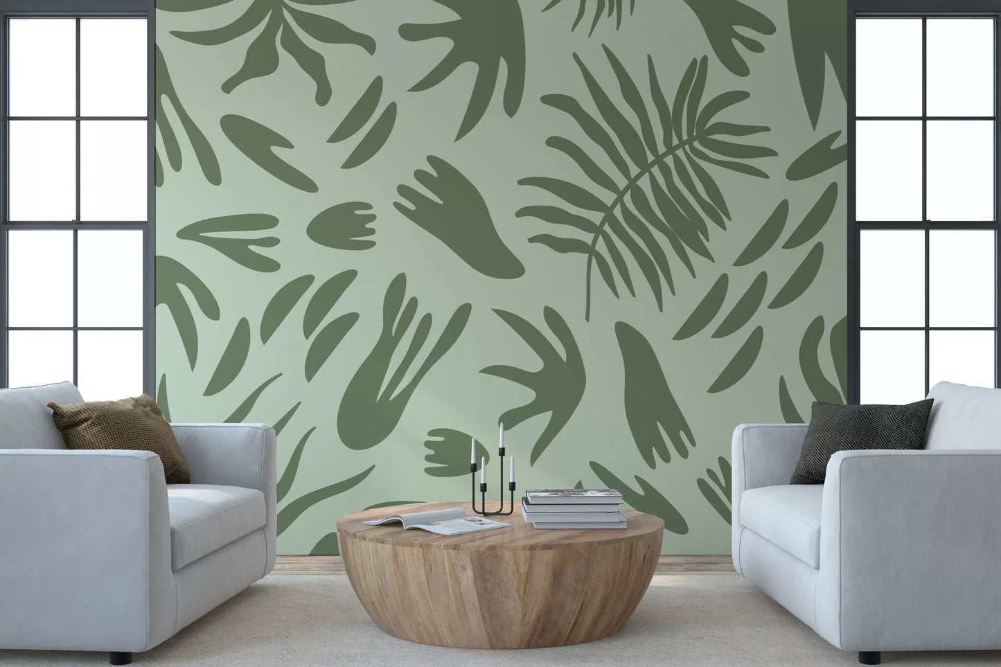 Verdant Shapes Harmony Wall Mural