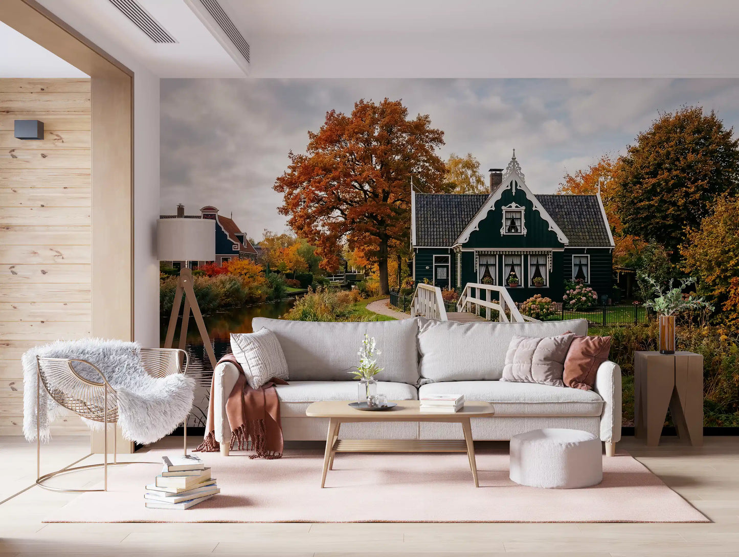 Dutch Autumn Canal Charm Wall Mural