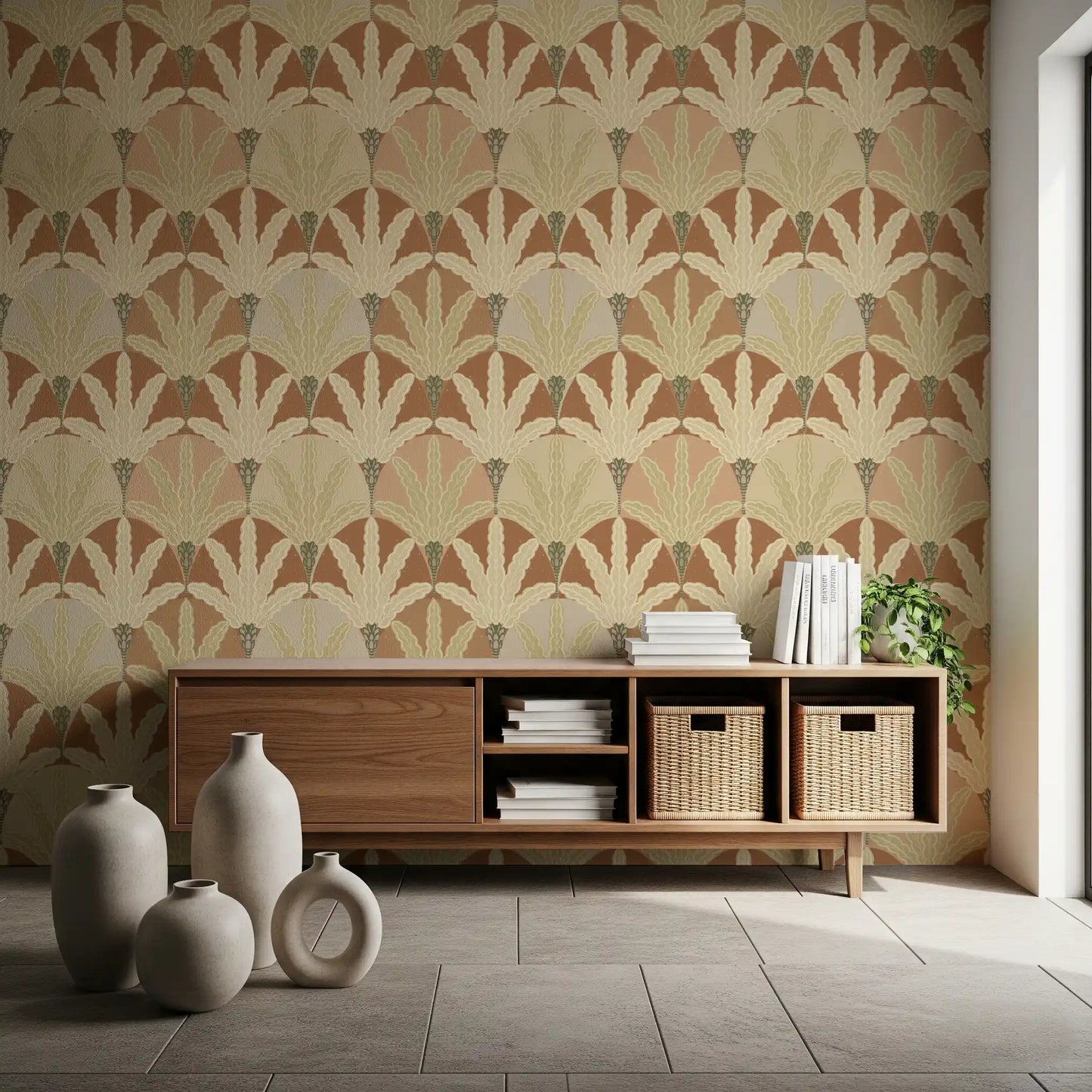 Earthy Fan Fronds Wallpaper⁠