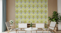 Living area appeal grows with verdant botanical wallpaper detail
