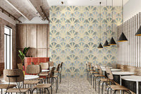 Restaurants charm grows with art deco foliage wallpaper in muted neutrals