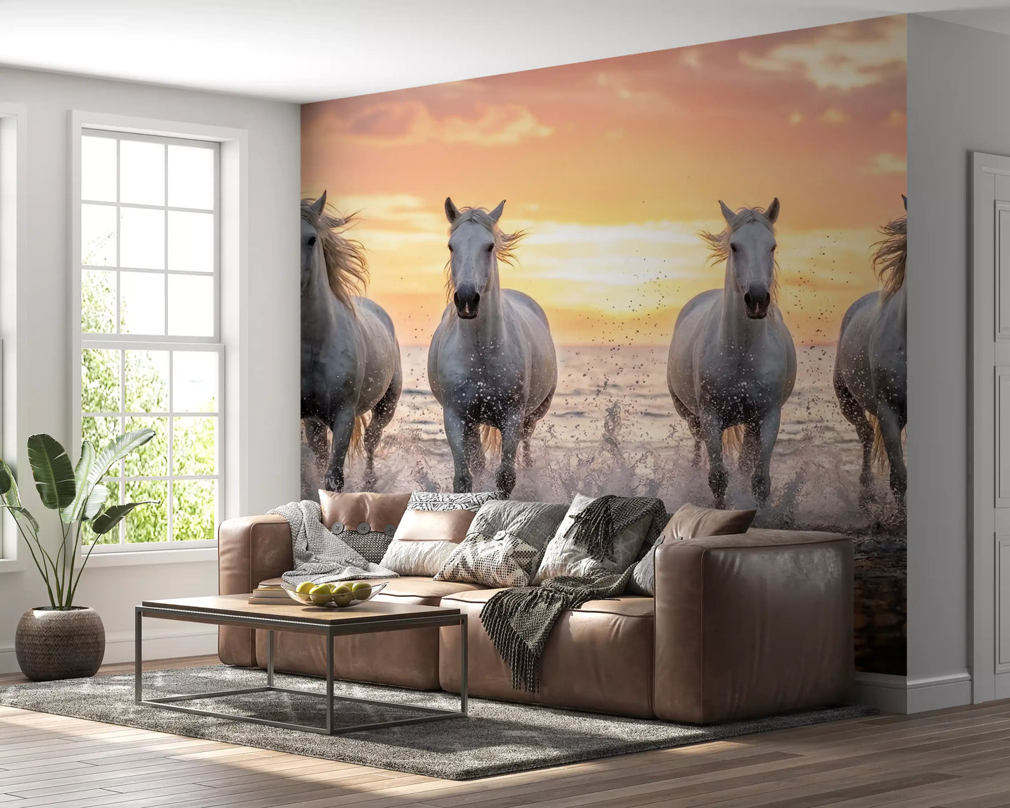 Wild Horses, Golden Shore Wall Mural
