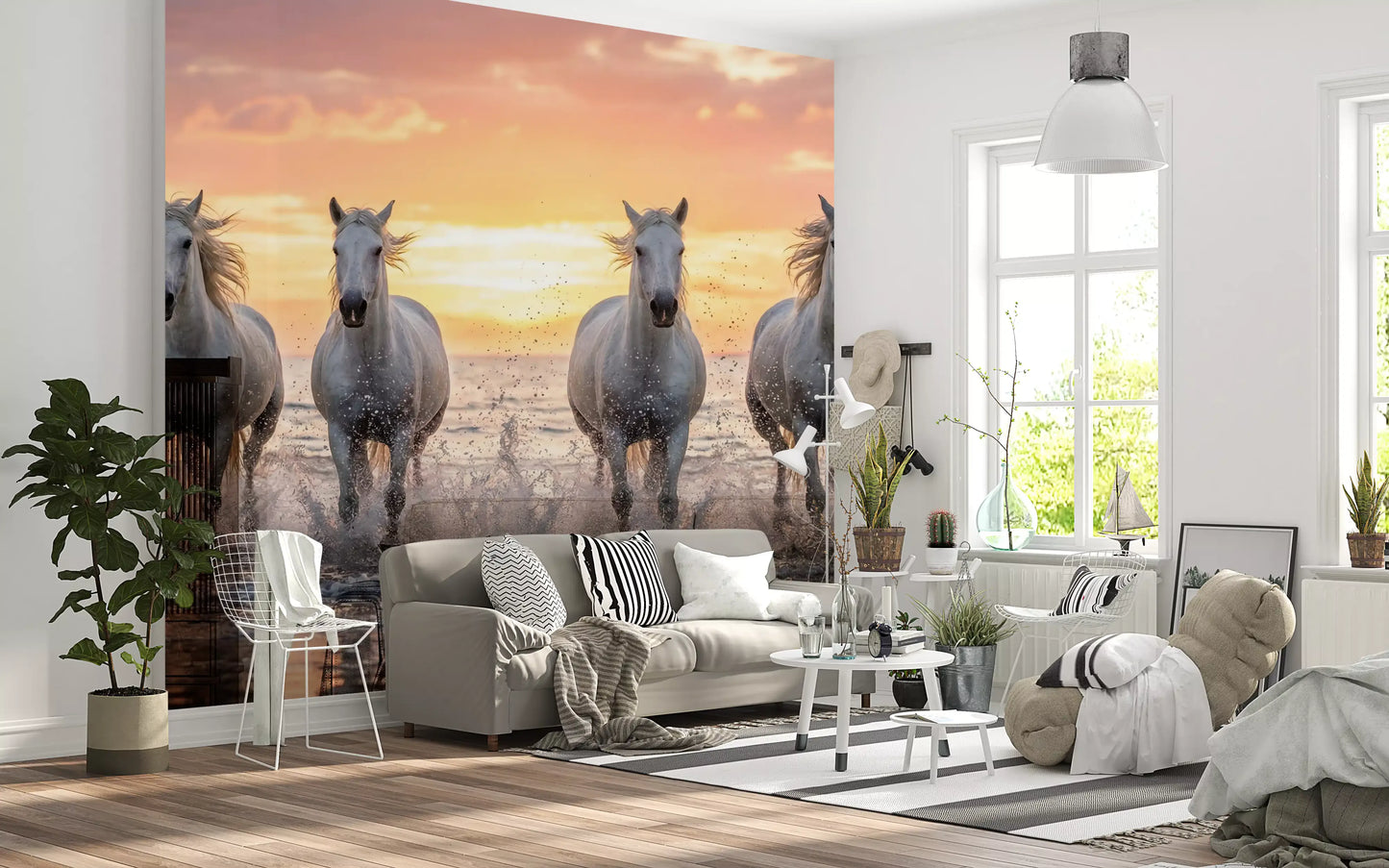 Wild Horses, Golden Shore Wall Mural