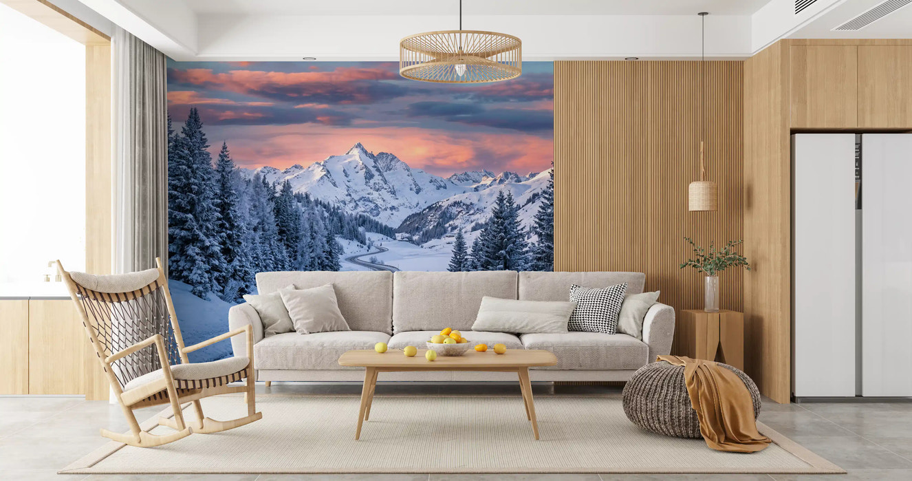 Alpine Road Sunset Dream Wall Mural