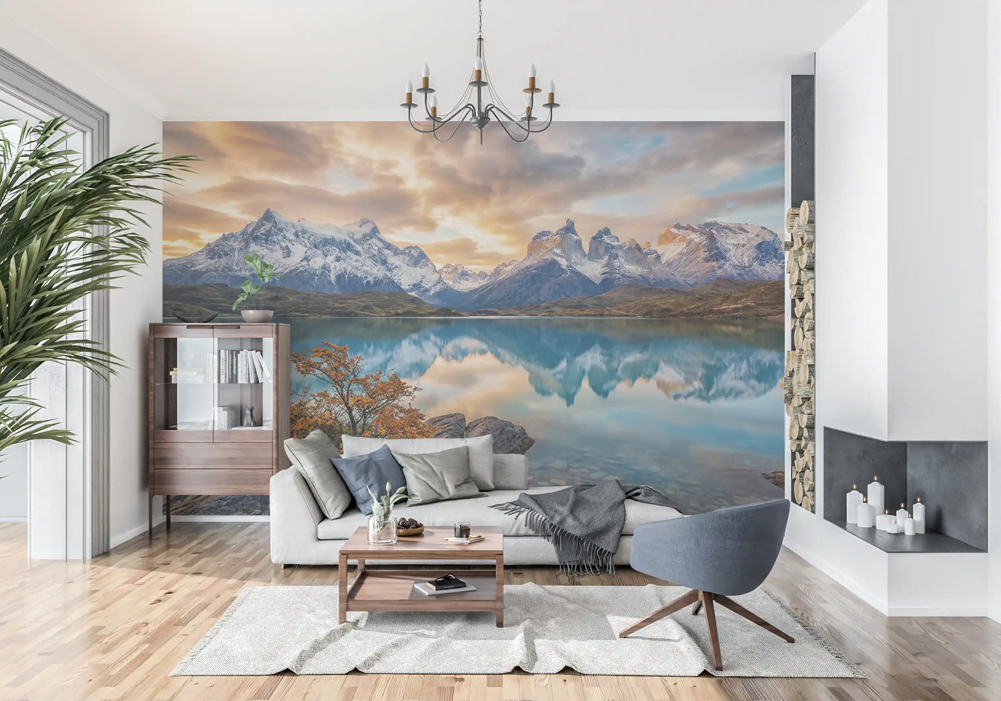 Patagonia Reflection: Autumn Peaks Wall Mural