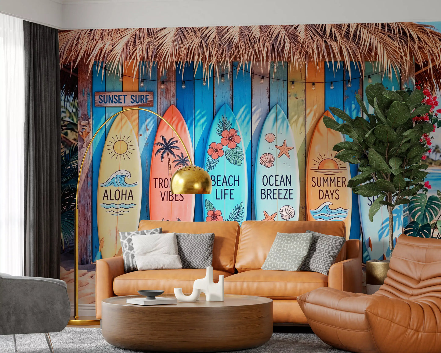 Tropical Surf Shack Dreams Wall Mural