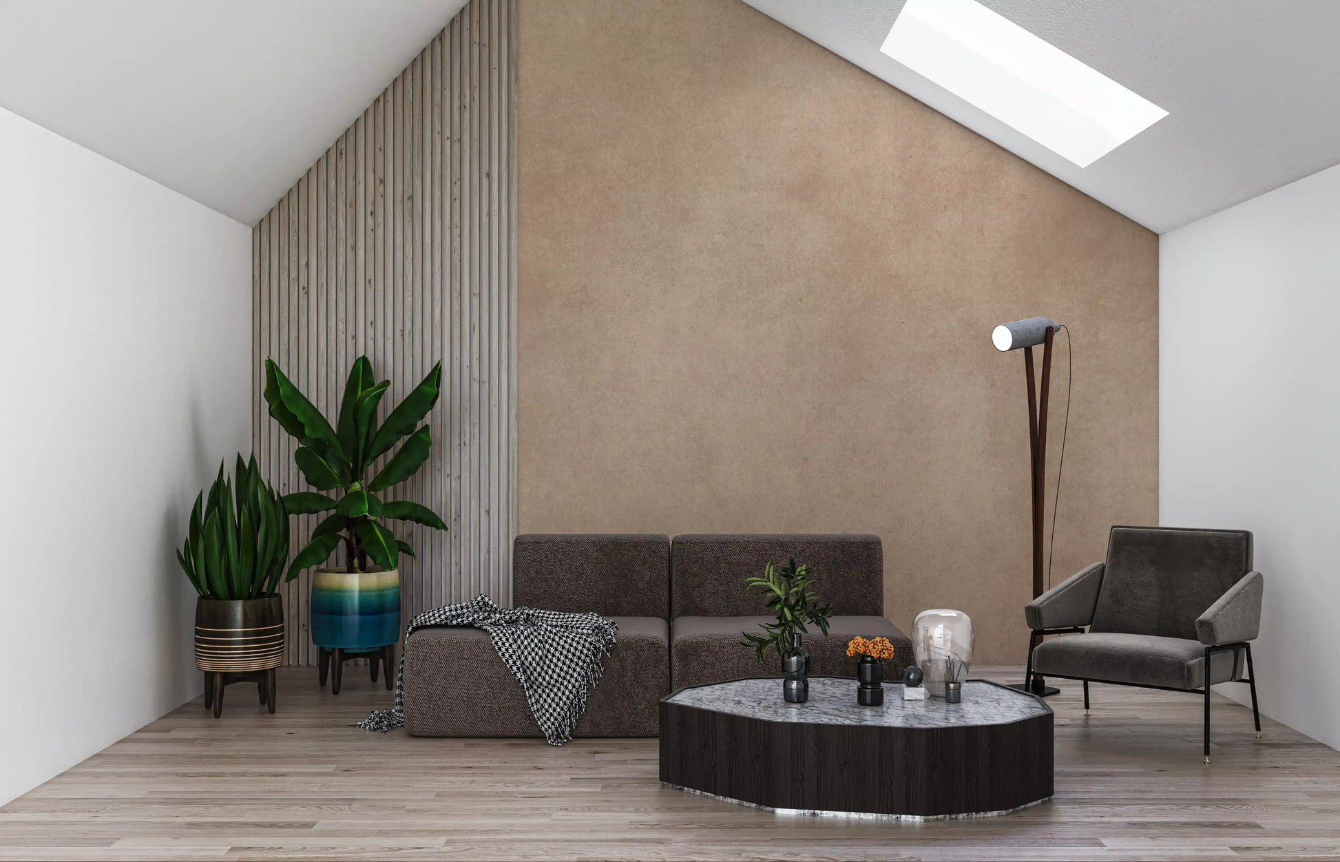 Contemporary blush texture wall mural with matte look in office