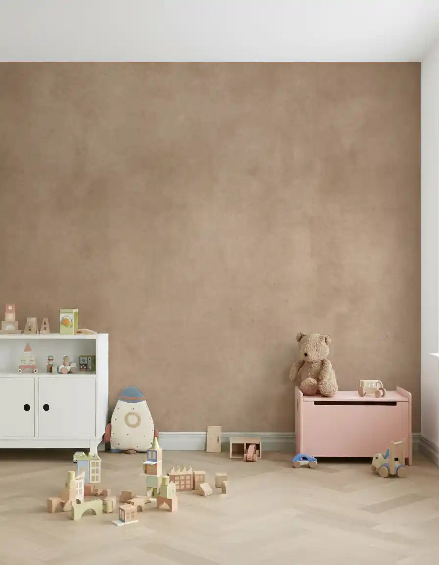 Smooth blush texture wall mural with soft tone in kids room