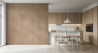 Matte finish blush wall mural with soft detail in dining room