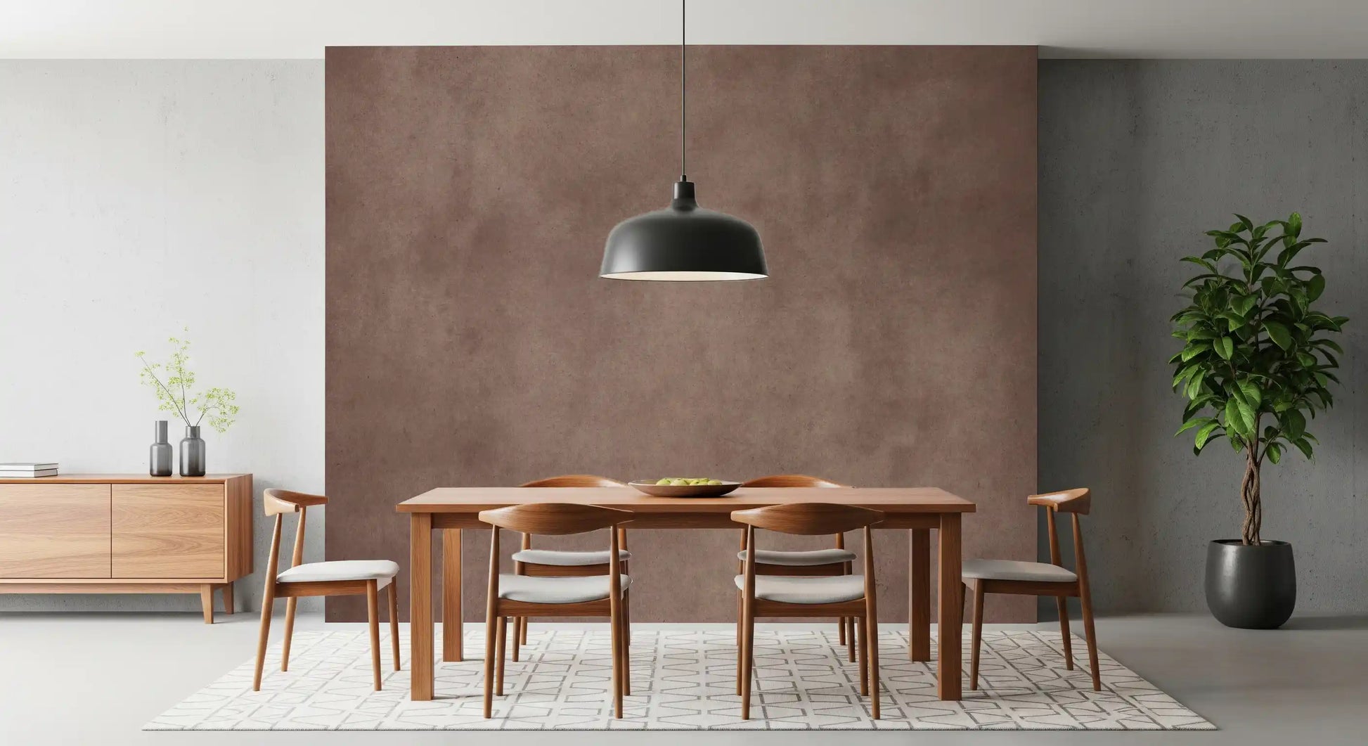 Matte mulberry wall mural surface, brown texture wall mural in dining room