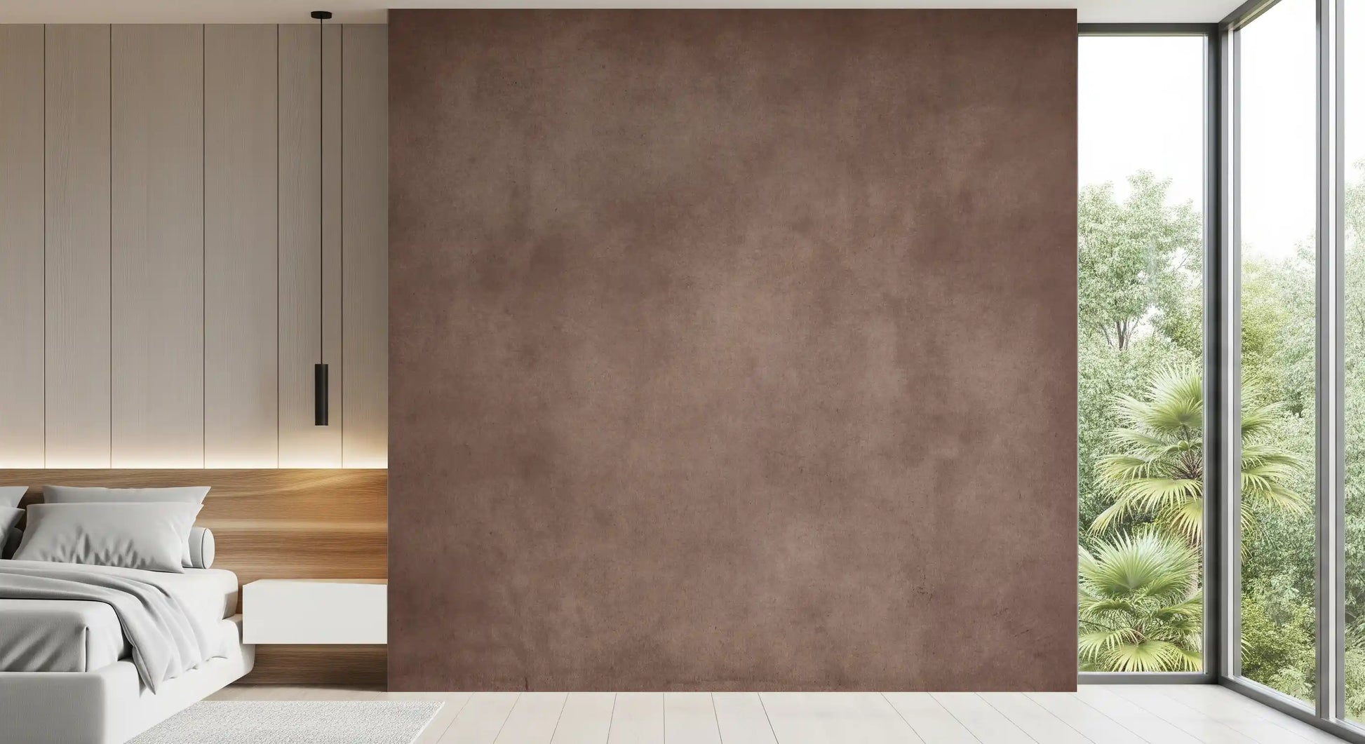 Earthy tone wall mural with subtle mulberry texture wall mural design