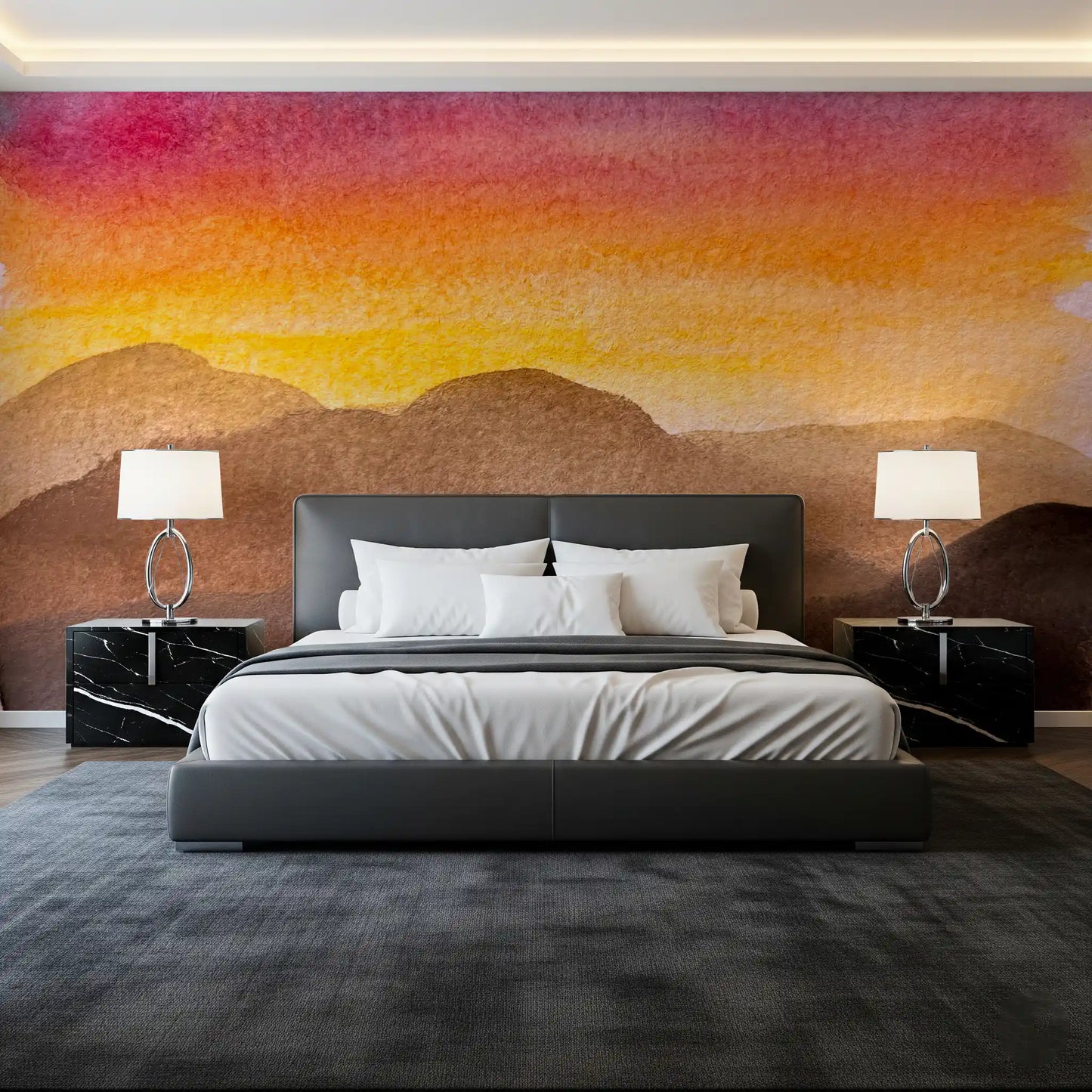 Watercolor Sunset Wall Mural