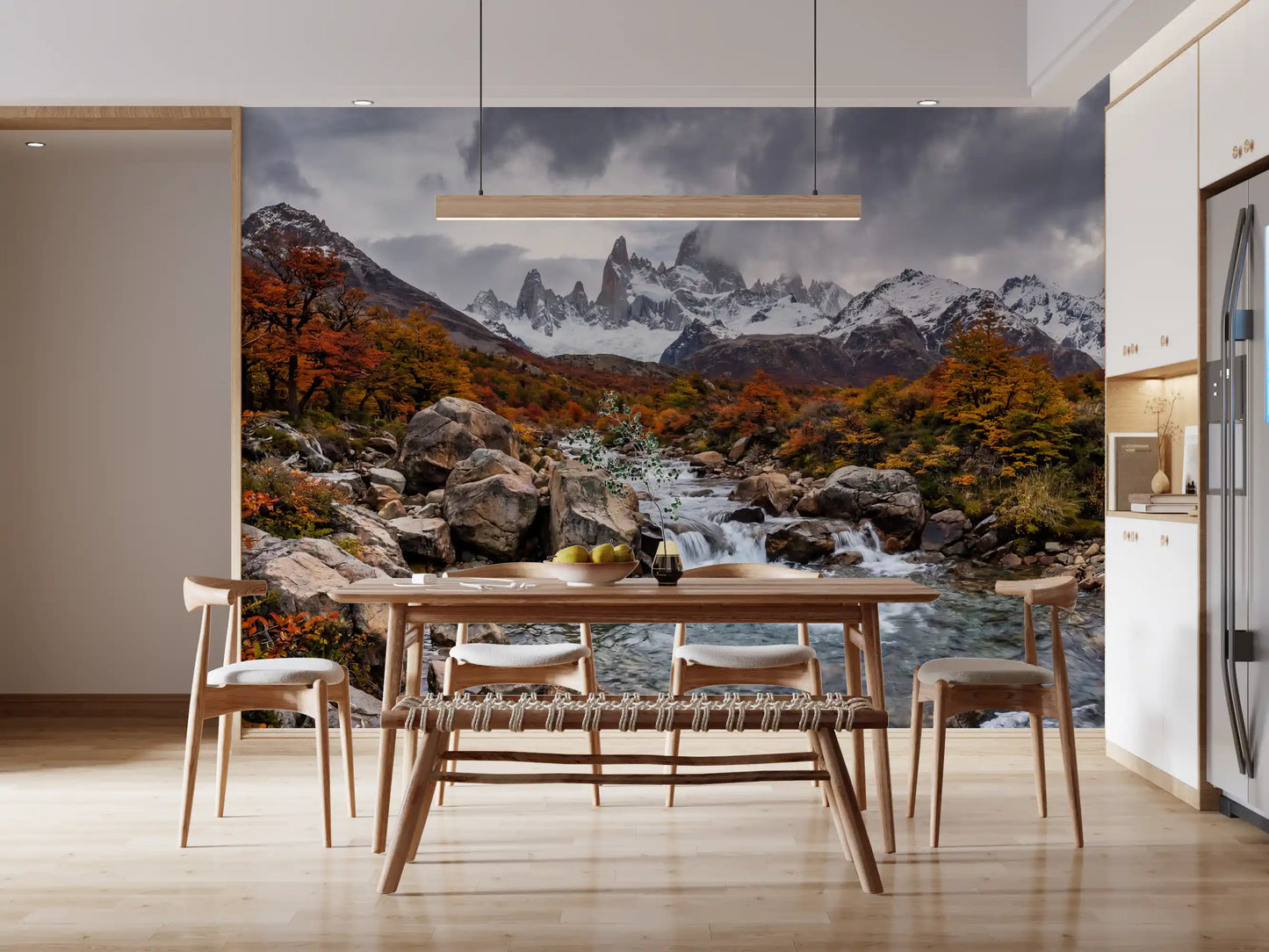 Alpine Autumn Cascade Wall Mural