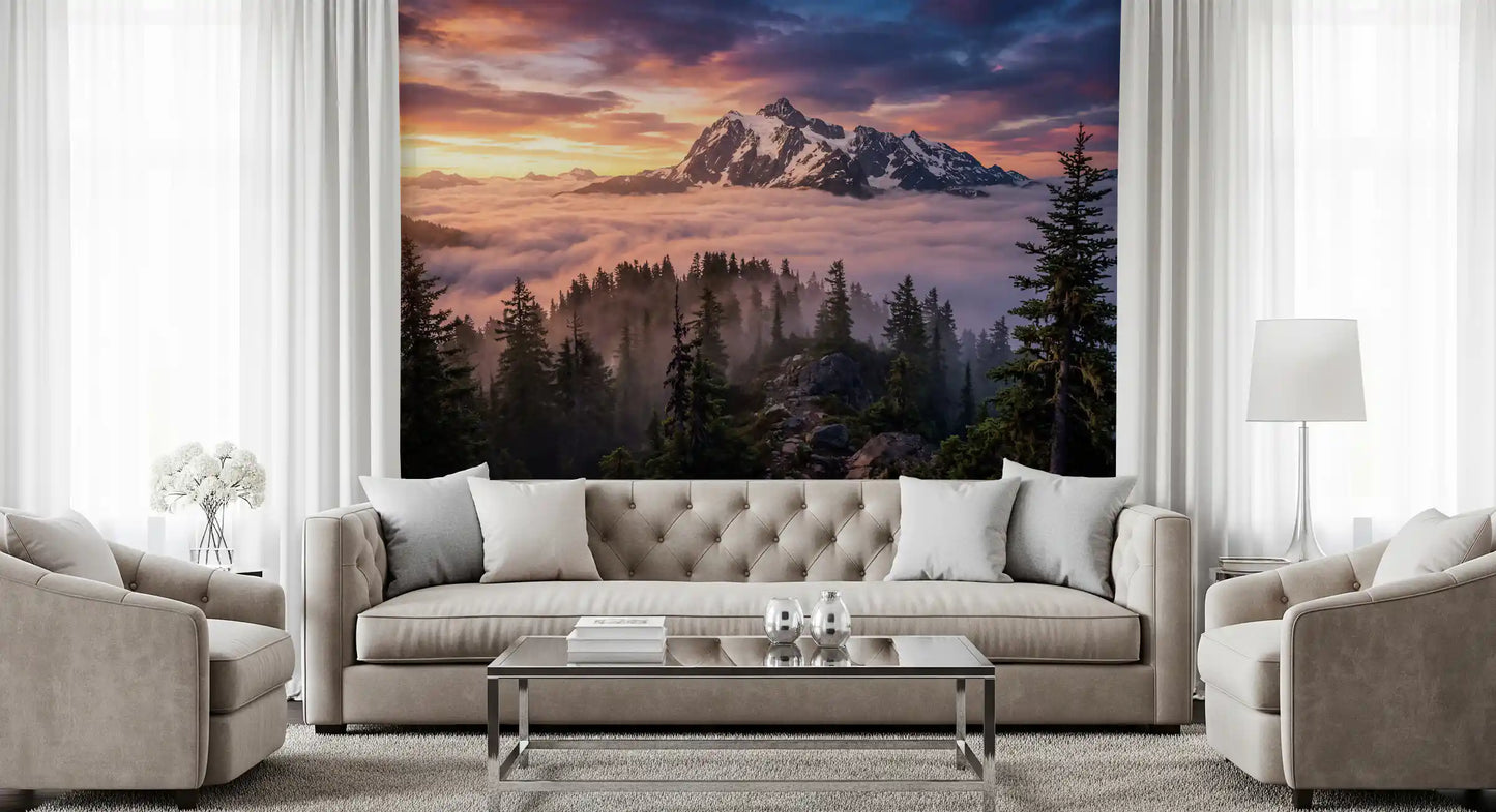 Sunset Peak Serenity Wall Mural