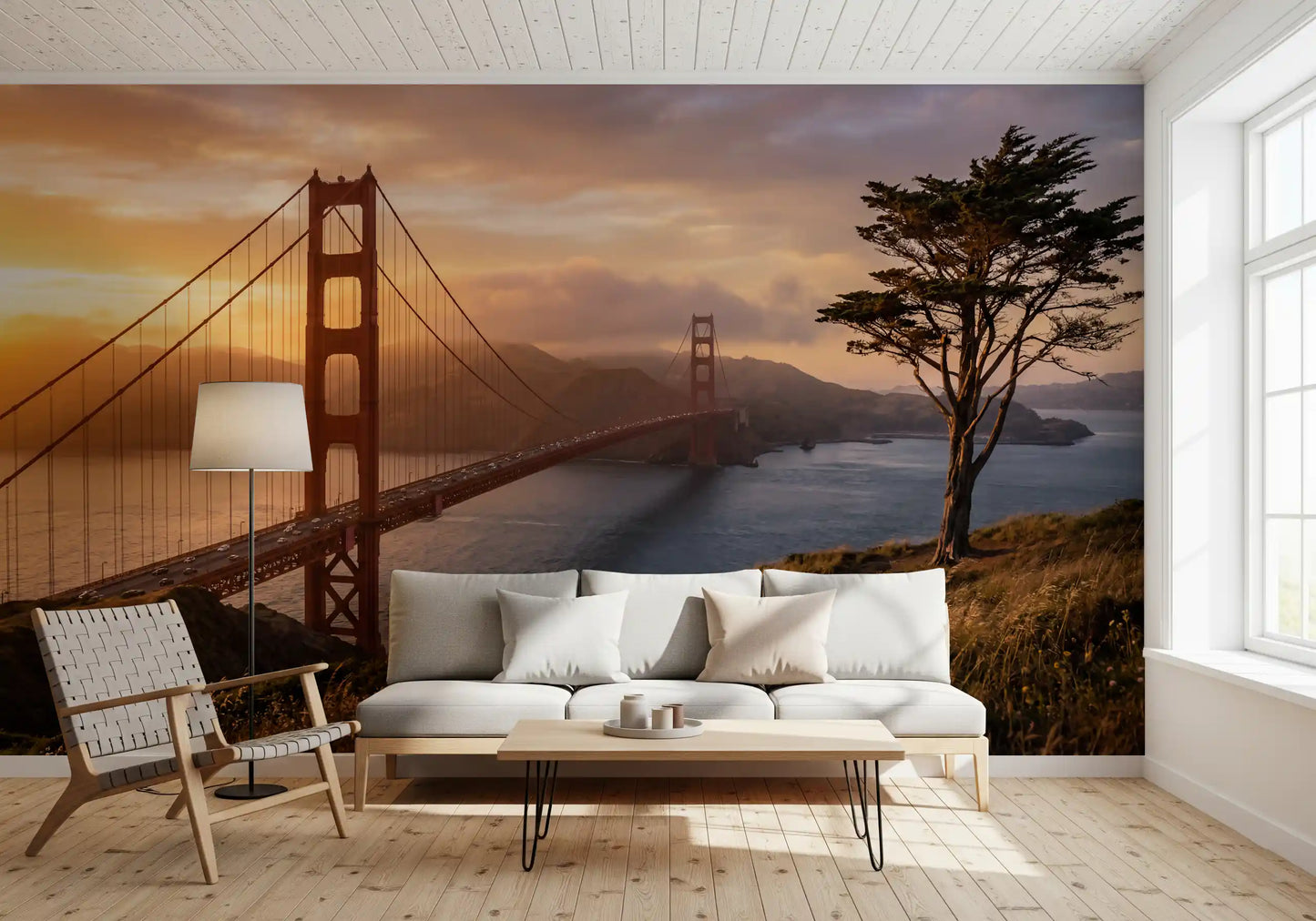Golden Gate Sunset Vista Wall Mural