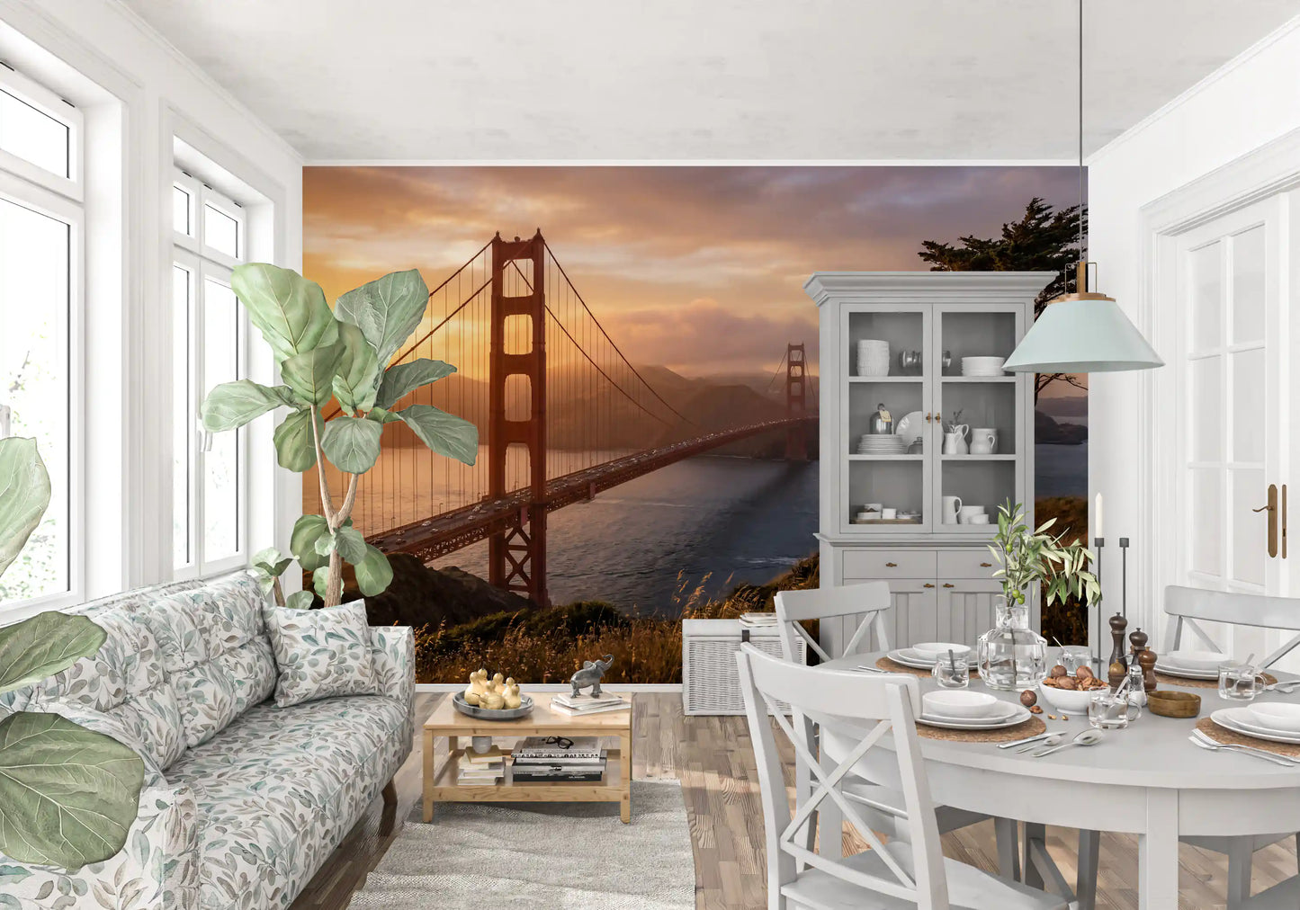 Golden Gate Sunset Vista Wall Mural