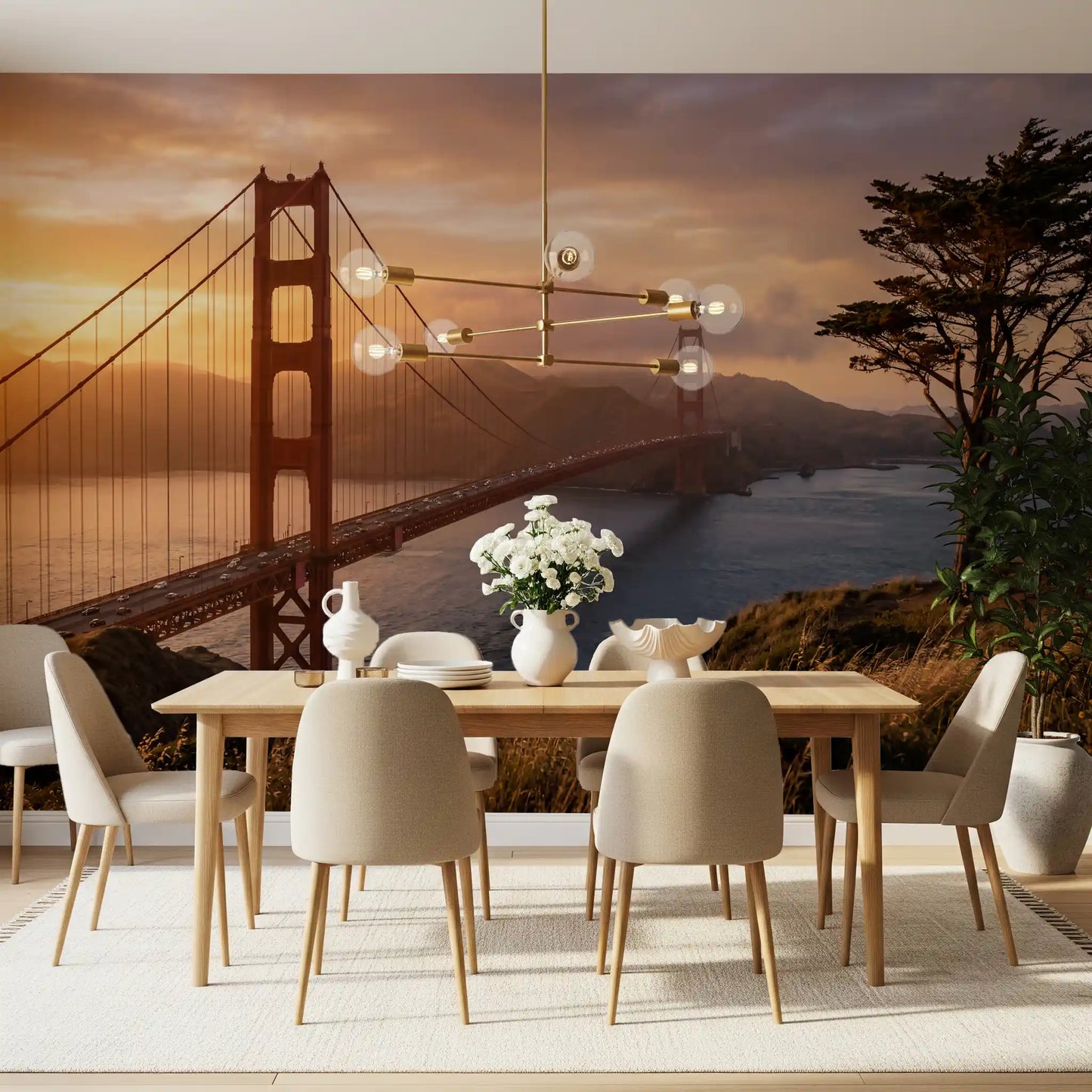 Golden Gate Sunset Vista Wall Mural