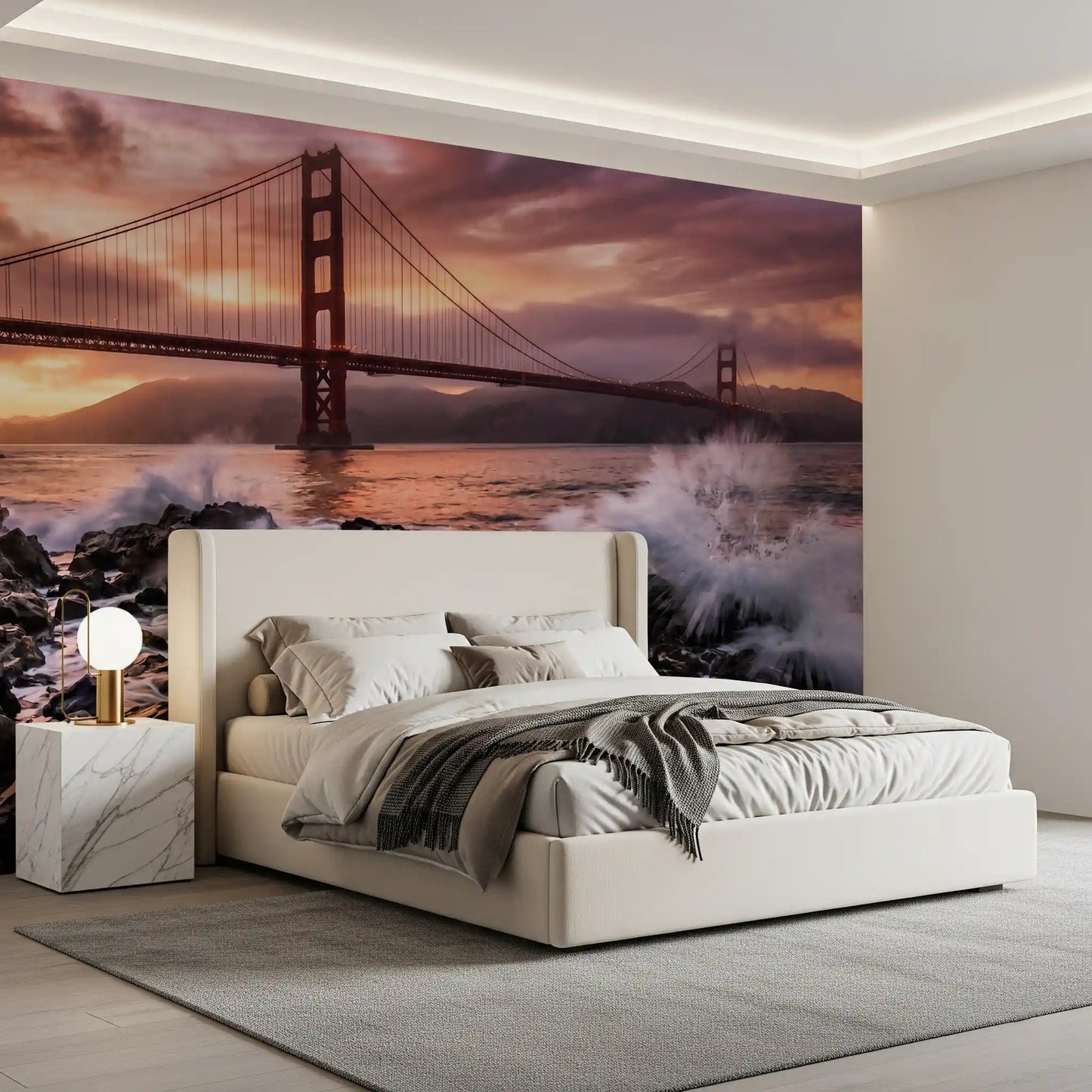 Golden Gate Sunset Serenade Wall Mural